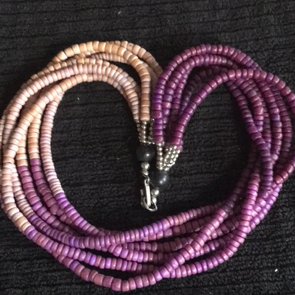 Jewelry - 6 strand, bead, purple, 20 inch necklace.
